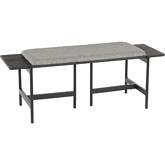 Chloe Bench in Grey Fabric, Black Wood & Black Metal
